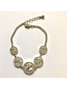 Vintage Avon Rhinestone Rhinestone Silver Tone Bracelet Prom